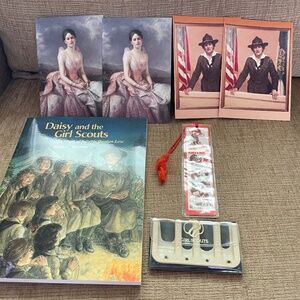 Vintage Book "Daisy and the Girl Scouts", Juliet Gordon Low Post cards, Brownie